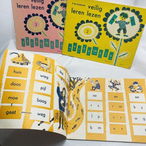 Dutch Language Children’s Safe Learn To Read Vintage Lot 1 2 3 Books F.B. Ceaser - Picture 5 of 16